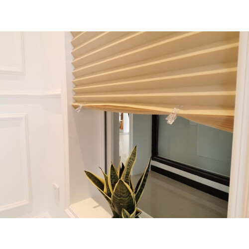 2 Pack Pleated Fabric Roller Shades, Cut-to-Size 2