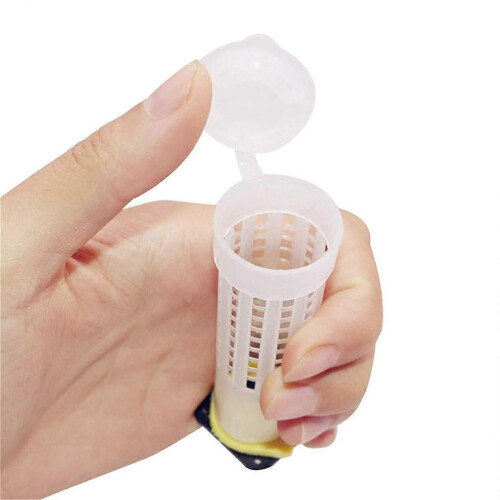 50 PCS Queen Bee Roller Cage - Plastic Beekeeping Queen Cup Kit Queen Bee Roller Cage Back Cup Hold 2