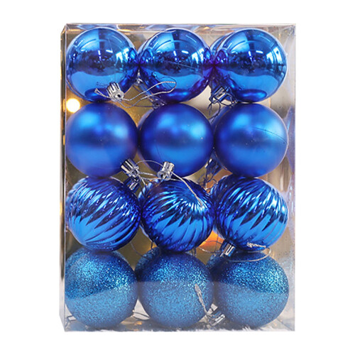 24-teiliges Set glitzernder Weihnachtskugeln aus Kunststoff (4 cm) 1