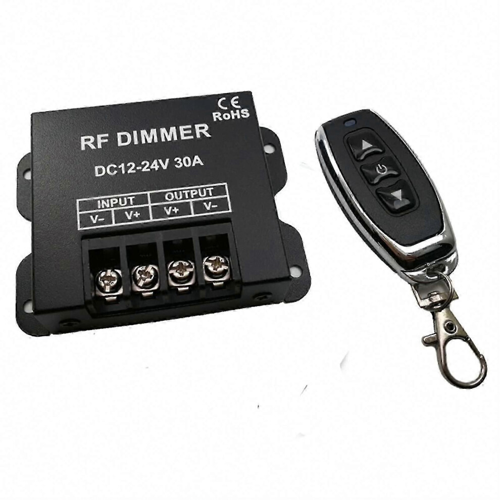 Rf Wireless Remote Control For Single Color Led Lights, 30A 360W Dc12-24V Dimmer With 3 Buttons 9409192921703