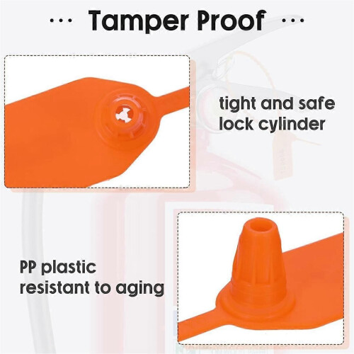 1000 Pcs Plastic Tamper Seals Tags Security Tags Seals Safety Numbered Zip Ties Labels Orange 1
