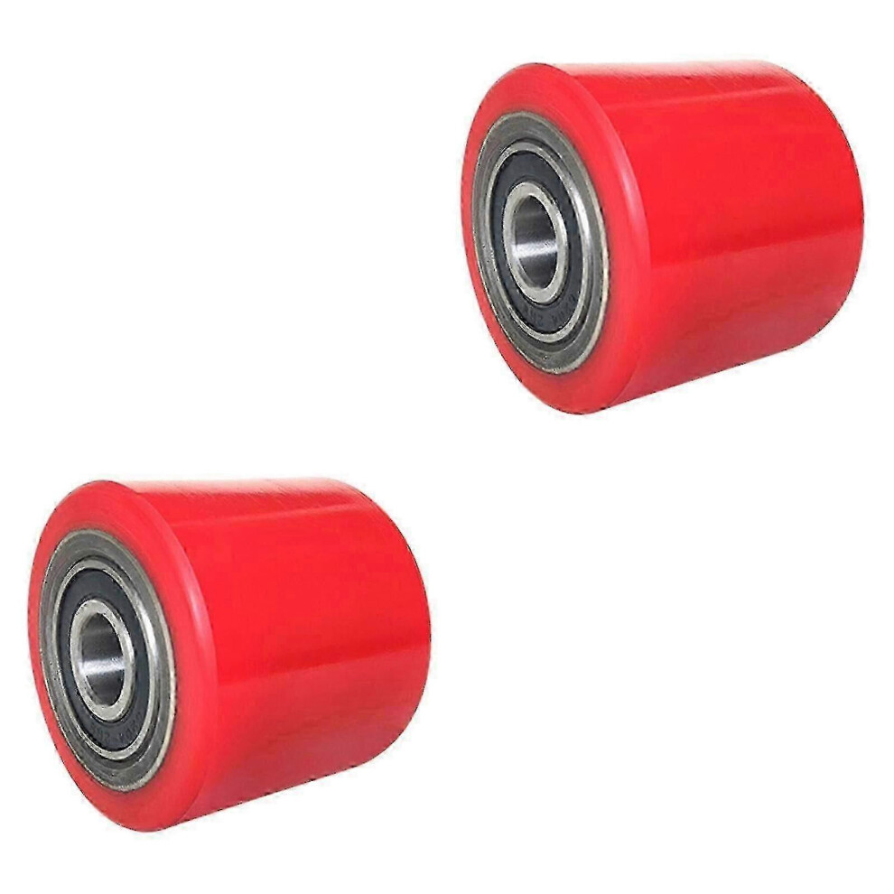2Pcs 80Mmx70mm Pallet Truck Wheel Roller With Bearings, Forklift Accessories, Sturdy Flat Belt Idler, Load Wheel 9409192922175