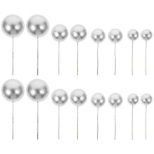 20Pcs Silver Cake Decorating Foam Balls for Desserts, Perfect for Home and Commercial Bakers