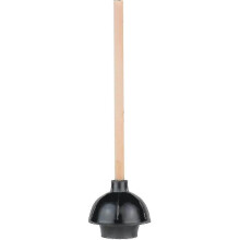 Heavy Duty Rubber Toilet Plunger with Wood Handle, Double Thrust Force Cup, Commercial Grade