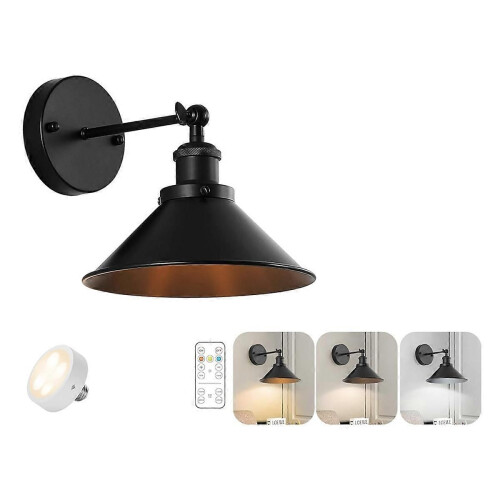 Μαύρες vintage απλίκες τοίχου, φωτιστικά τοίχου LED, φωτιστικό 1