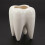 Tooth Shape White Ceramic Flower Pot Modern Design Planter Teeth Model Mini Desktop Pot Gift(without 3