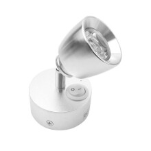 Wall Lamp Bedside Spotlight RV Light Reading Lamp Clip Light Switch for Caravans, , Boats, Etc(Silv