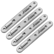 Set mit 4 runden Betthaken aus Zink (5 Zoll), verstärkten Bettgestell-Verbindungsstücken aus Holz, robusten