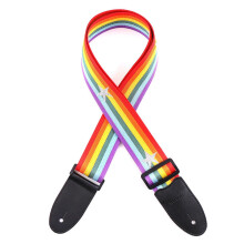 Colorful Striped Guitar Strap with Adjustable Padded Design for Electric Bass and Acoustic Guitars