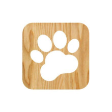 Walnut Wood Paw Print Lamp for Kids Adults, Soft LED USB Rechargeable Desk Lamp for Living Room