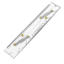 Merikarttojen ja kartoituspisteiden rinnakkaisviivain 450 mm, jossa selkeät asteikot