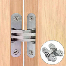 2pcs 304 Stainless Steel Invisible Door Hinge, Silent Close Concealed Mounting for Folding Doors Windows Furniture