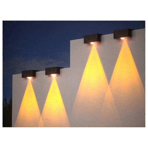 4 τεμάχια ηλιακά φωτιστικά τοίχου LED, φωτισμός σκαλοπατ 2