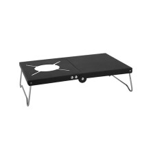 Outdoor Stove Table Ultralight Steel Folding Foldable Camping Table for Outdoor Fishing, Hiking Bla