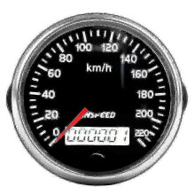 GPS-Tachometer 12V/24V 85mm 220km/h für Auto und Motorrad - Universeller digitaler Geschwindigkeitsmesser