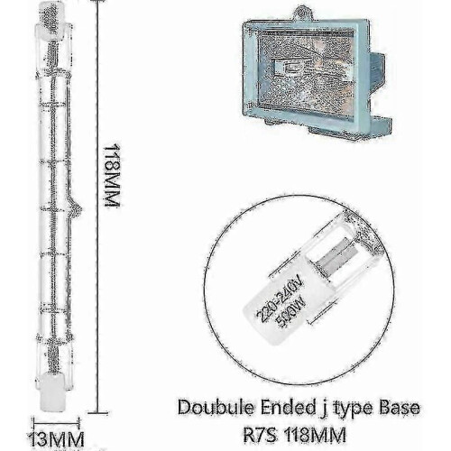 Συσκευασία 10 λαμπτήρων αλογόνου 230W 230V R7s 118mm με ρυθμιζόμε 2
