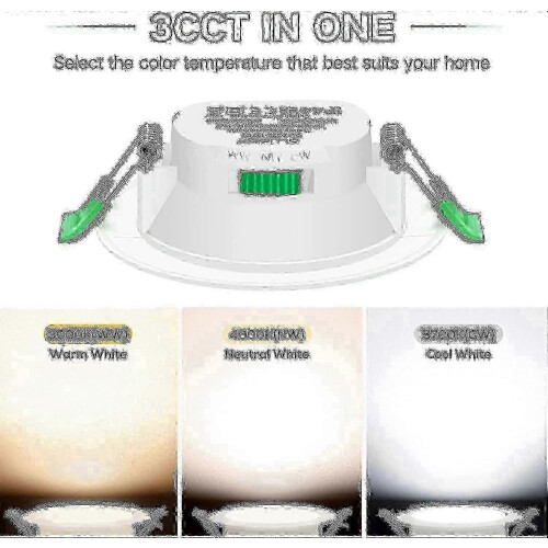 12pcs 7W White LED Downlight Recessed Ceiling Lights, Slim Design, Energy Efficient 2