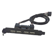 PCIE USB Expansion Card Dual 9PIN to 4-Port USB2.0 Adapter Card PC Panel Expansion for Desktop Win1