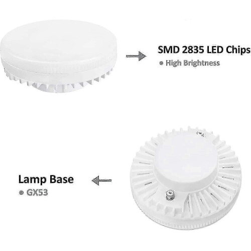 Συσκευασία 4 λαμπτήρων LED Gx53 9W 900lm 4000K ουδέτερου λευκού χωρί 2