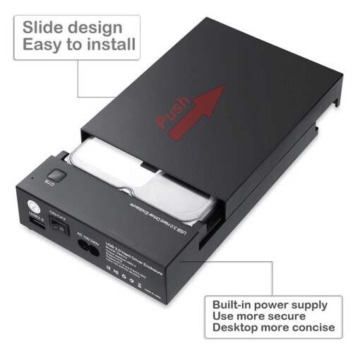 USB 3.0 3.5In  Hard Drive Disk External Enclosure SSD HDD Disk Case Support 16TB Drives OTB One Touch Backup-US Plug