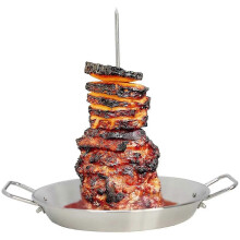 Vertical Skewer Al Pastor Stainless Steel 3-Spike Rotisserie Grill Skewer