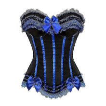Corsetto bustier sexy in raso e pizzo, ideale per burlesque, corsetto overbust, top modellante, lingerie