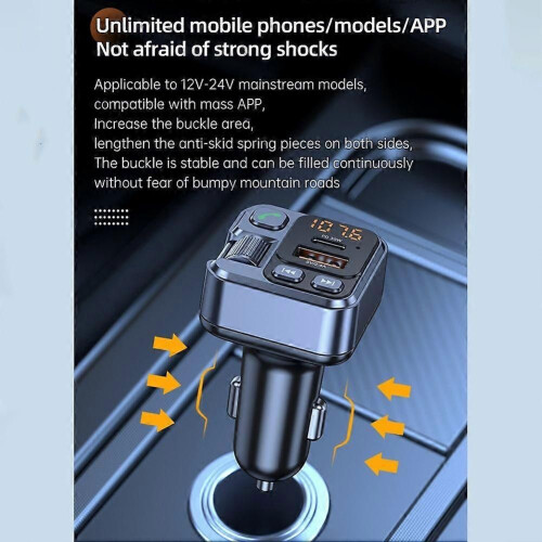 2PCS Φορτιστής αυτοκινήτου Bluetooth FM με πομπό αυτοκινήτου 30W PD 2