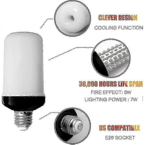 Συσκευασία 4 λαμπτήρων LED E27 4W με 4 λειτουργίες για το σπίτι/κήπο 1