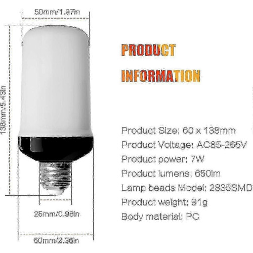 Συσκευασία 4 λαμπτήρων LED E27 4W με 4 λειτουργίες για το σπίτι/κήπο 2