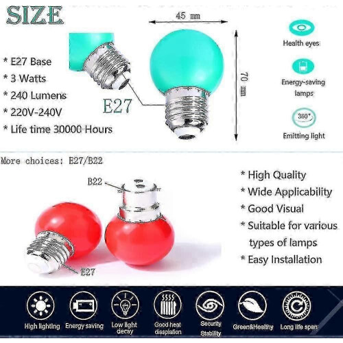 Χρωματιστές Λαμπτήρες LED E27 3W-30W Διακοσμητικός Φωτισμός 240 1