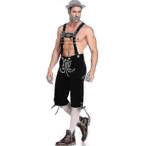 Ανδρικό Lederhosen - Παραδοσιακό σορτς Oktoberfest σε ανοιχτό καφέ