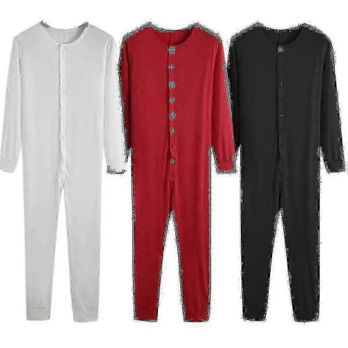 Men's One Piece Long Johns Night Pajama
