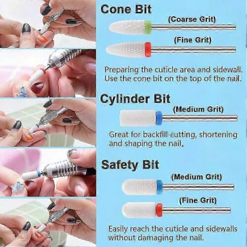 Cone-Shaped Nail Drill Bits for Cuticle Care and Nail Maintenance 2