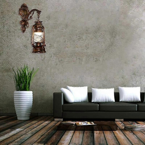 Vintage LED Φωτιστικό Τοίχου Barn Lantern Ρετρό Φωτιστικό Τοίχου με Λάδι Άνθρακα 2