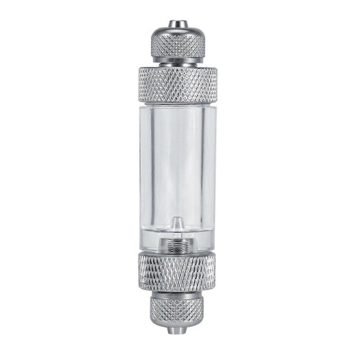 Aquarium CO2 Bubble Counter Double Head 8.2x2cm Silver CO2 Regulator Tool 1