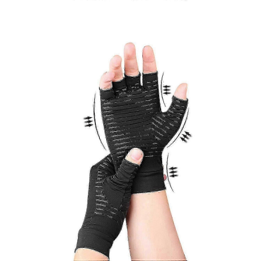 Copper Infused Arthritis Compression Gloves for Rheumatoid, Osteoarthritis, Carpal Tunnel & Hand Pain Relief