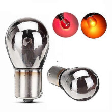1/2 st PY21W S25 BAU15S LED P21W BA15S 1156 Silver Krom Amber Glas 12V 21W Bil Bakljus Bromsljus Blinkerslampa