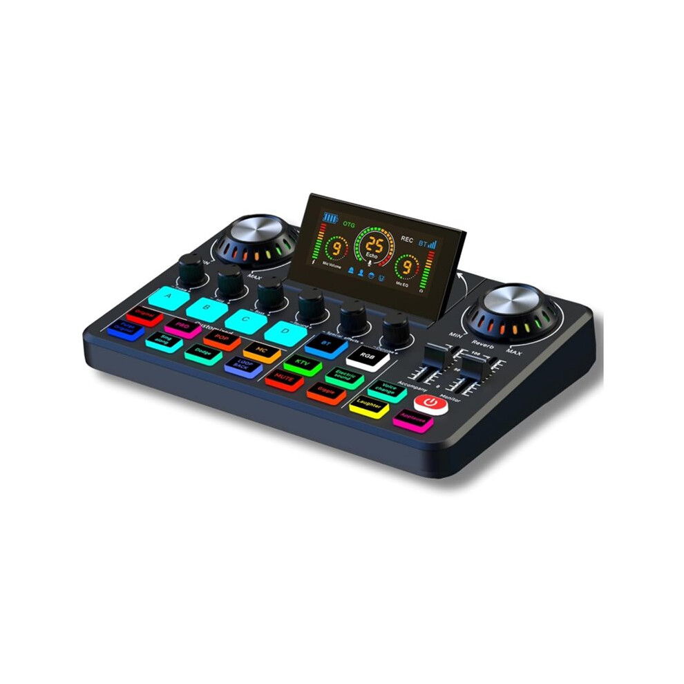 Audio Mixer, Live Sound Card With Dj Mixer Effects & Voice Changer, Sound Board With Rgb, Music Recording Equipment 6033970367716