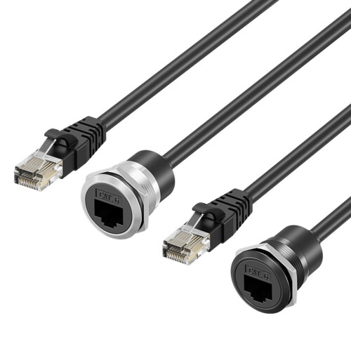 Eingebetteter Cat6-RJ45-Ethernet-Adapter, C-förmiges-Schwarz 1m 1