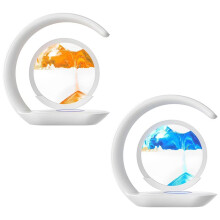 2PCS 15W Wireless Charger with Quicksand Painting Night Lamp Table Top Decoration Fast Charging Station