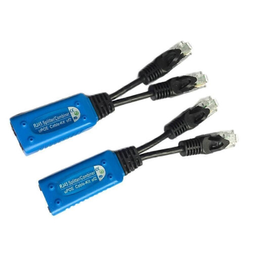 1 ζεύγος καλώδιο UPOE συνδυαστή θραυστών RJ45, συνδετήρες κ 1