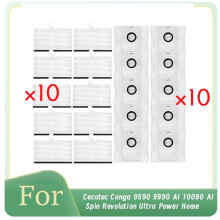 20 Pcs for Cecotec Conga 9590 9990 AI 10090 AI Spin Revolution Ultra Power Home Robot Vacuum Ultra Durable Accessories
