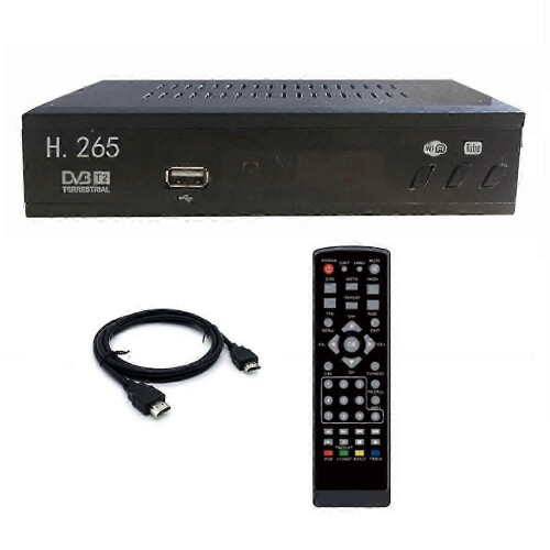 Sintonizzatore TV digitale DVB-T2 HEVC H.265 con ricevitore USB, decoder HD 1080P compatibile con TV