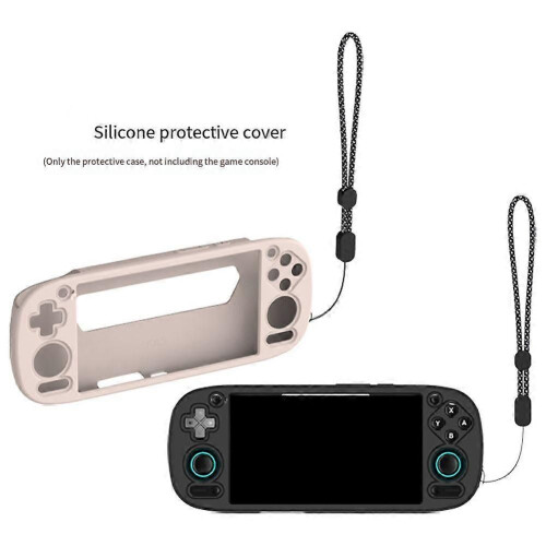 Silicone Protective Case for Retroid Pocket 5 Handheld Console Solid Color Cover Anti-Slip Grip Dustproof Shell Black 1