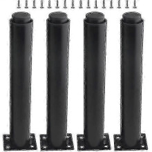 Set di 4 robuste gambe per mobili in metallo regolabili (25-42 cm, nere)