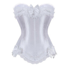 Corsetto bustier sexy in raso e pizzo, ideale per burlesque, corsetto overbust, top modellante, lingerie