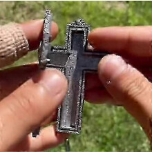 Collana con scomparto segreto - Collana con ciondolo a croce compatibile con i fan