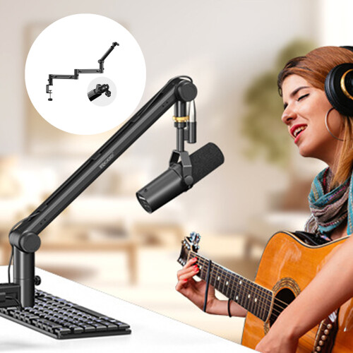 3 Section Boom Arm Microphone Stand With Cable-Regular 1style 2
