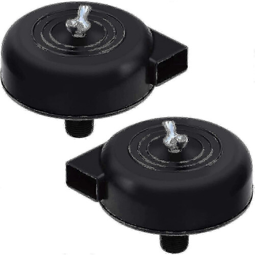 2 Stück 16 mm 3/8"-Außengewinde-Luftkompressorfilter mit Geräuschdämpfung, Schwarz