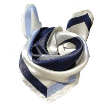 Elegant Ladies Silk Hand Scarf, Medium Square Satin Scarf with Fashion Color Block Design